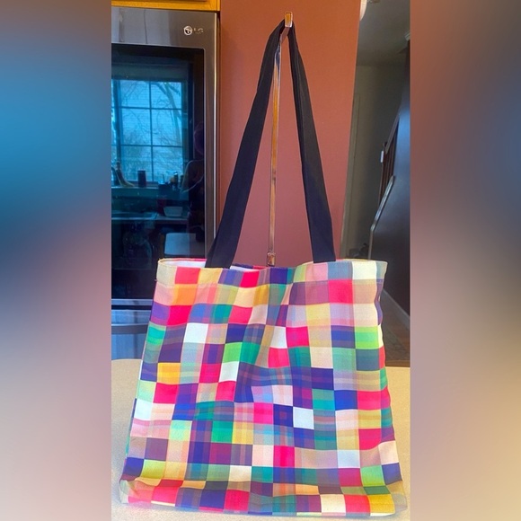 Rainbow Quilted Pattern Tote, EUC - Picture 2 of 4